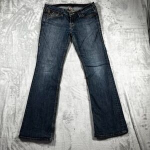 True Religion Joey Jeans Womens 32 Bootcut Flap Pocket Y2K USA Made Medium Wash